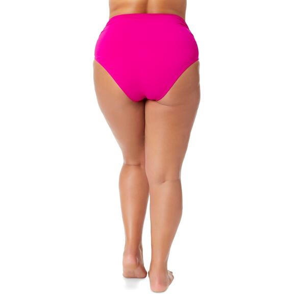Anne Cole Plus Size High-Waist Bikini Bottoms, Fucsia Size 16W 1085 - Picture 3 of 3